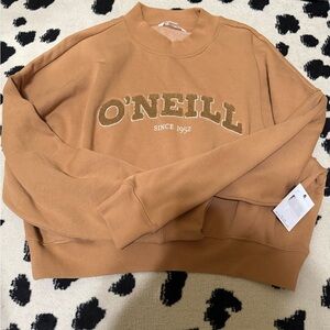 O'Neill Tan Cropped Crewneck Sweater